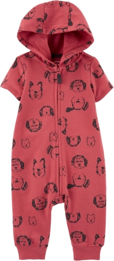 CARTER'S niemowlęcy kombinezon na zamek bez stópek, krótki rękaw red dog chłopiec – 3 m