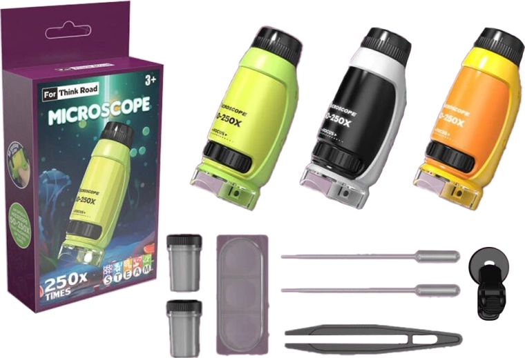 Przenośny kieszonkowy mikroskop Sparkys dla dzieci 250× – 1 szt.