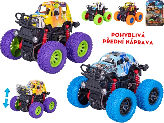Monster truck Crazy Truck na napęd cierny 9 cm
