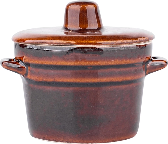 Garnek kamionkowy 0,5 l z pokrywką