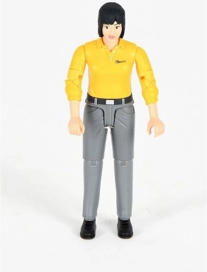 Bruder Bworld figurka kobiety – żółta koszulka, szare spodnie