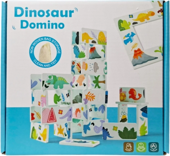 Drewniane domino – dinozaury