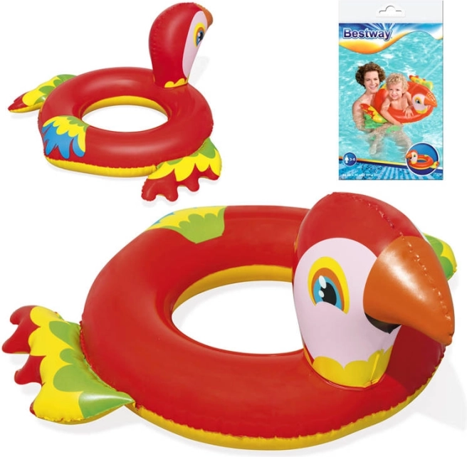 Bestway dmuchany koło do pływania papuga 84 × 76 cm – Czerwona