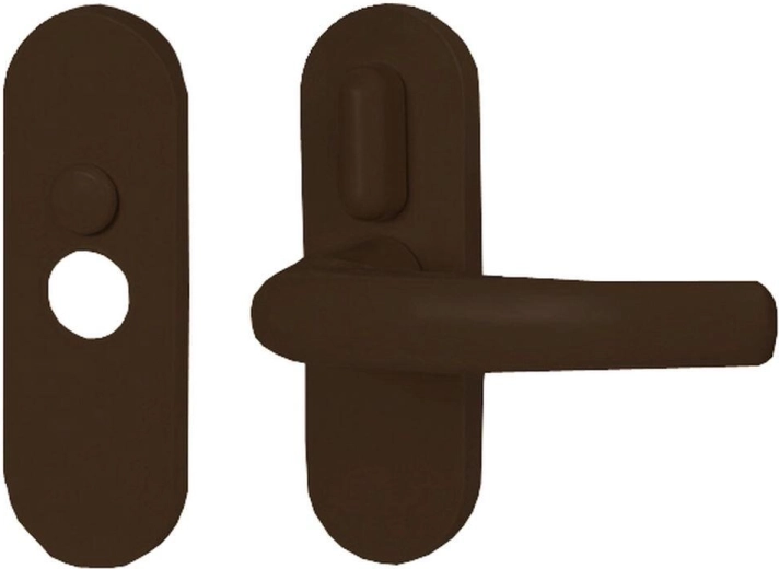 Klamka wewnętrzna Klasik z dźwignią – brązowa, plastik