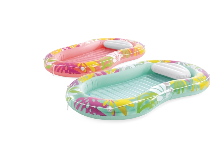 Nadmuchiwane leżakowe materacek z poduszką Tropical Oasis