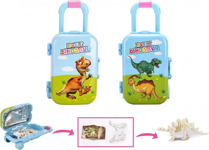 Szkielet dinozaura w kuferku