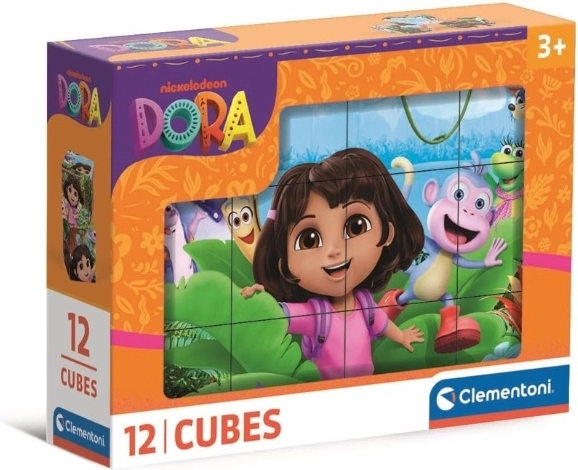 Klocki Cubi Dora – 12 elementów (6 obrazków)
