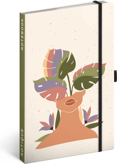 Notes NOTIQUE Monstera, w linie, 13 × 21 cm