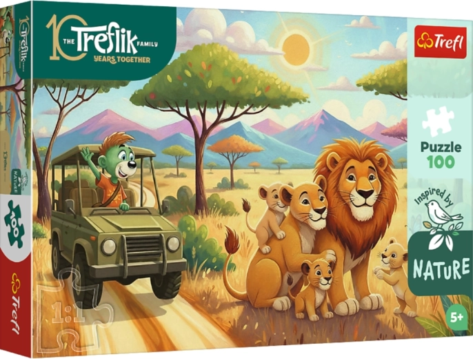 Puzzle 100 elementów – lwy – RODZINA TREFLIKÓW – Trefl