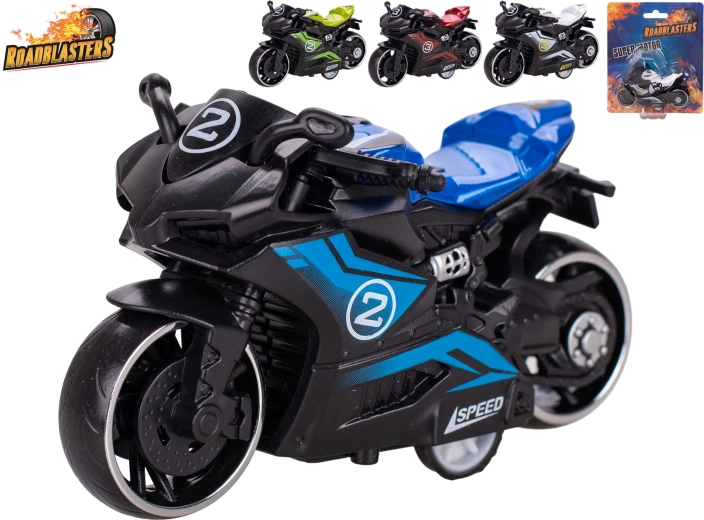 Roadblasters metalowy motocykl z napędem wstecznym 9 cm
