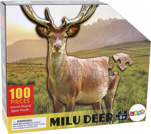 Puzzle 100 elementów z motywem jelenia w lesie