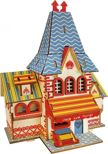 Woodcraft drewniane puzzle 3D kwiaciarnia