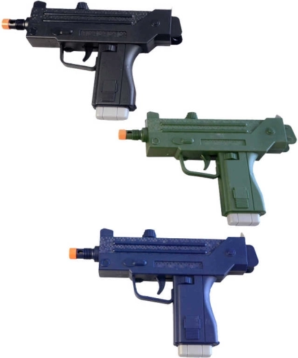 Dziecięcy plastikowy pistolet rewolwer z dźwiękiem 24 cm na baterie - 1 sztuka