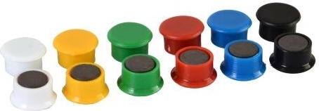 Kolorowe magnesy 13 mm, mix kolorów, 14 szt.