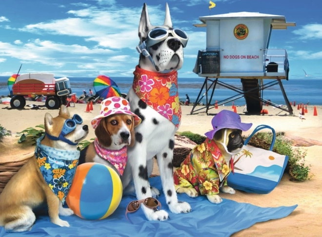 Ravensburger puzzle Zakaz wstępu psom na plażę XXL 100 elementów