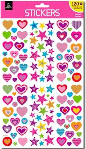 Naklejki serduszka – zestaw 120 szt.