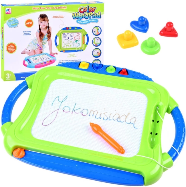 Kolorowa magnetyczna tablica do rysowania z pieczątkami – Znikopis