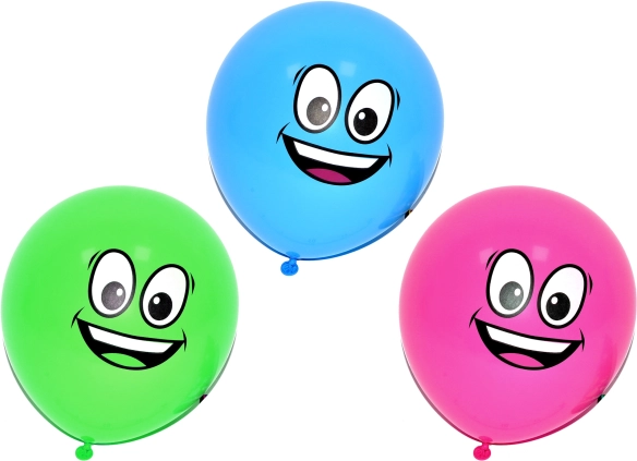 Balony dmuchane z buźkami 30 cm, zestaw 10 szt.
