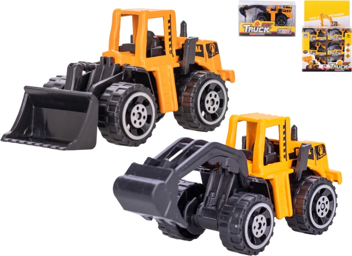 Metalowe pojazdy budowlane 7 cm z napędem typu pull-and-go