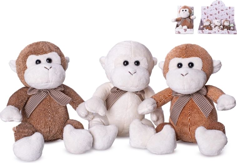 Pluszowa małpka z kokardką 15 cm