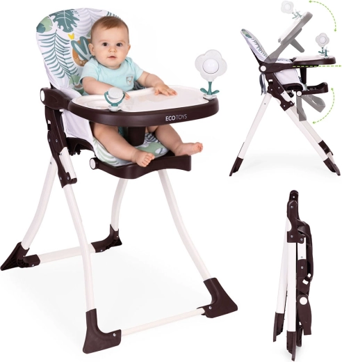 Składane krzesełko do karmienia z zabawkami ECOTOYS