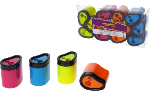 Temperówka do dwóch ołówków z pojemnikiem