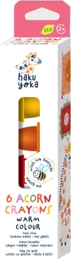 Kredki żołędzie – ciepłe kolory, 6 szt.