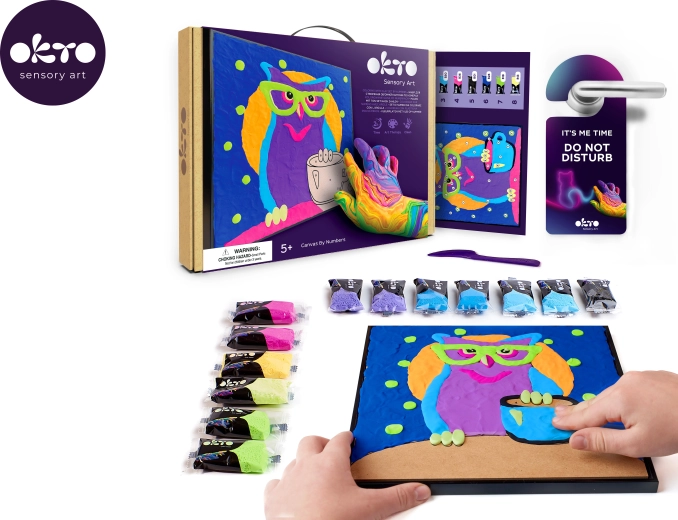 OKTO Sowa zestaw plastyczny do malowania na płótnie 29x29 cm