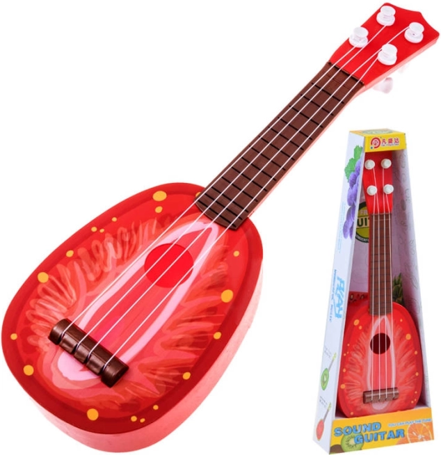 Dziecięce ukulele – plastikowa gitarka 37 cm – Czerwony