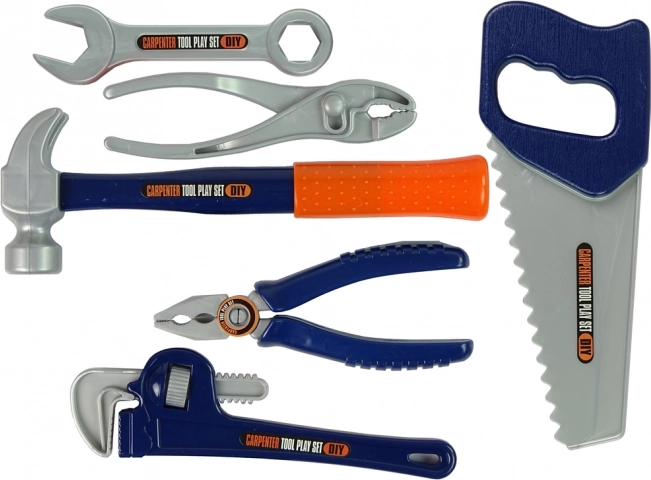 Dziecięcy zestaw narzędzi ze śrubkami, młotkiem i piłą