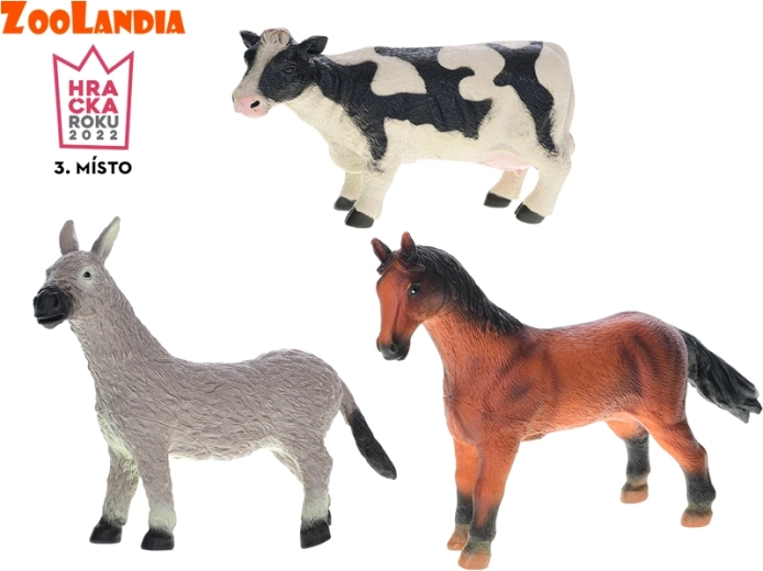 Zoolandia zwierzęta z farmy 21–24 cm – krowa, koń i osioł