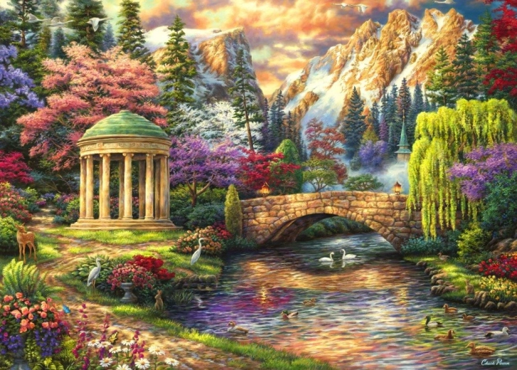Puzzle Grafika Spokój ogrodu 500 elementów