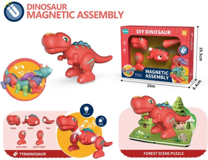 Interaktywny dinozaur Tyrannosaurus Rex ze światłem i dźwiękiem