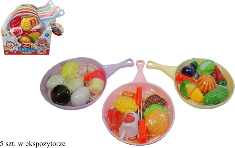 Zestaw do zabawy: patelnia z jedzeniem dla małych kucharzy