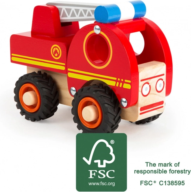 Drewniana straż pożarna z drabiną