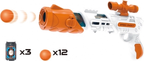 Pistolet na piankowe kulki z tarczami 34 cm