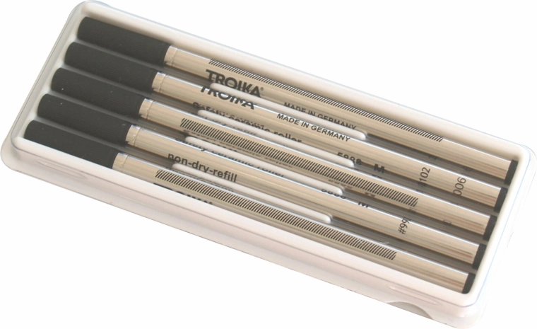 Zapasowe czarne wkłady do długopisu TROIKA, 5 szt.