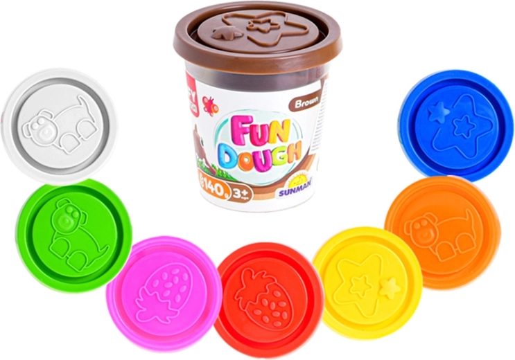 Masa plastyczna w kubeczku 140 g – zestaw 8 kolorów