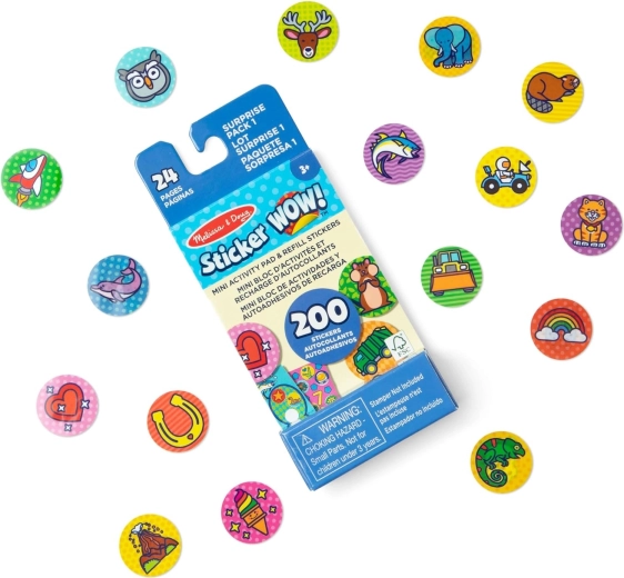 Sticker WOW – zestaw uzupełniający niespodzianka 200 naklejek Melissa & Doug