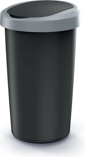 Kosz na śmieci z pokrywą flap 50 l z plastiku z recyklingu