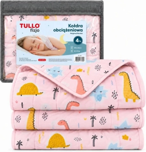 Sensomotoryczny koc obciążeniowy dla dzieci Tullo 4 kg różowy - 1 sztuka