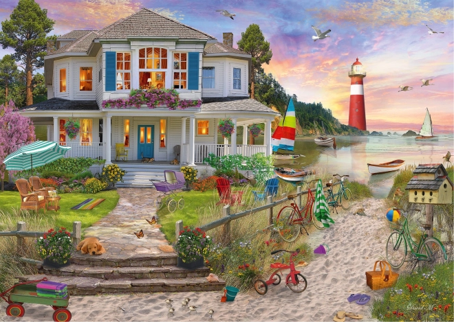 Puzzle Dom na plaży 1000 elementów