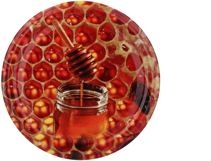 Zestaw wieczek do wekowania 82 mm z motywem miodu i pszczół, 10 szt.