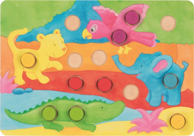 Gra wkładanka z kostką Kolory GOKI