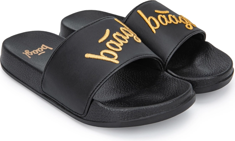 Baagl klapki Logo Gold czarne 38