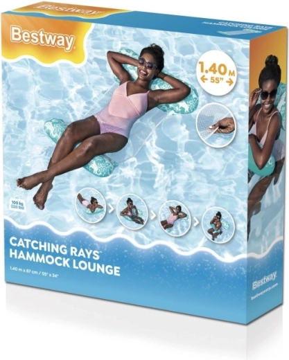 Nadmuchiwany hamak wodny z miękkimi oparciami i siateczką