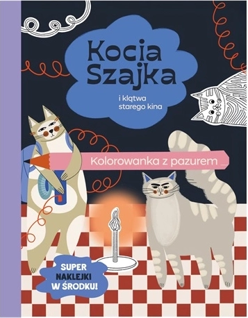 Kocia Szajka i klątwa starego kina – kolorowanka z naklejkami (polski) - 1 szt.