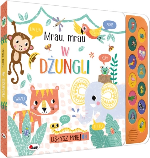 Usłysz mnie: Miau miau w dżungli – dźwiękowa sensoryczna książeczka dla dzieci