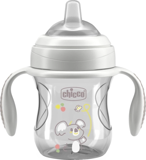 Chicco kubek treningowy Transition z uchwytami szary 200 ml 4 m+