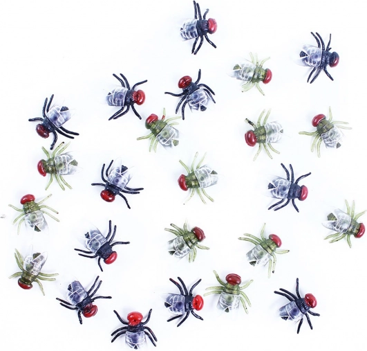 Dekoracje na Halloween - gumowe muchy